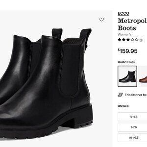 Ecco Metropole Vienna Chelsea Boots Black